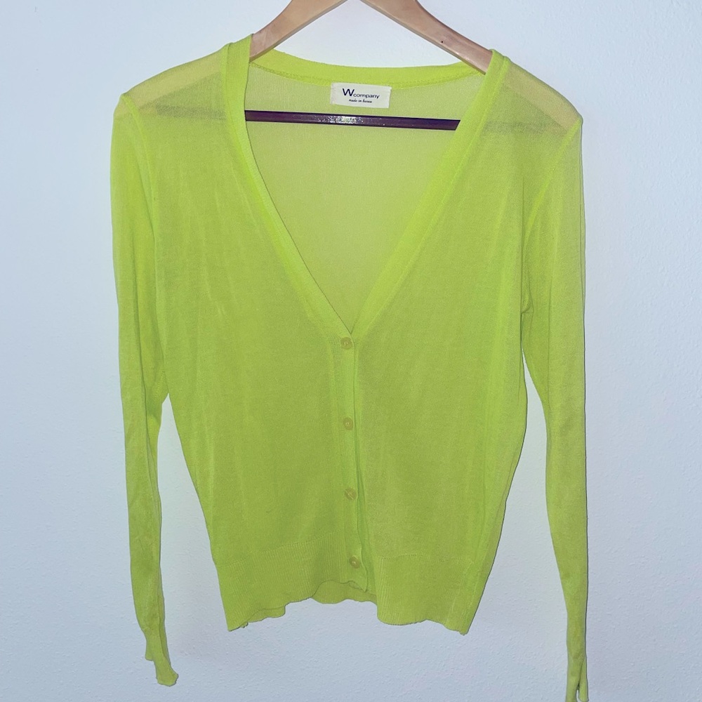 Neon green light cardigan